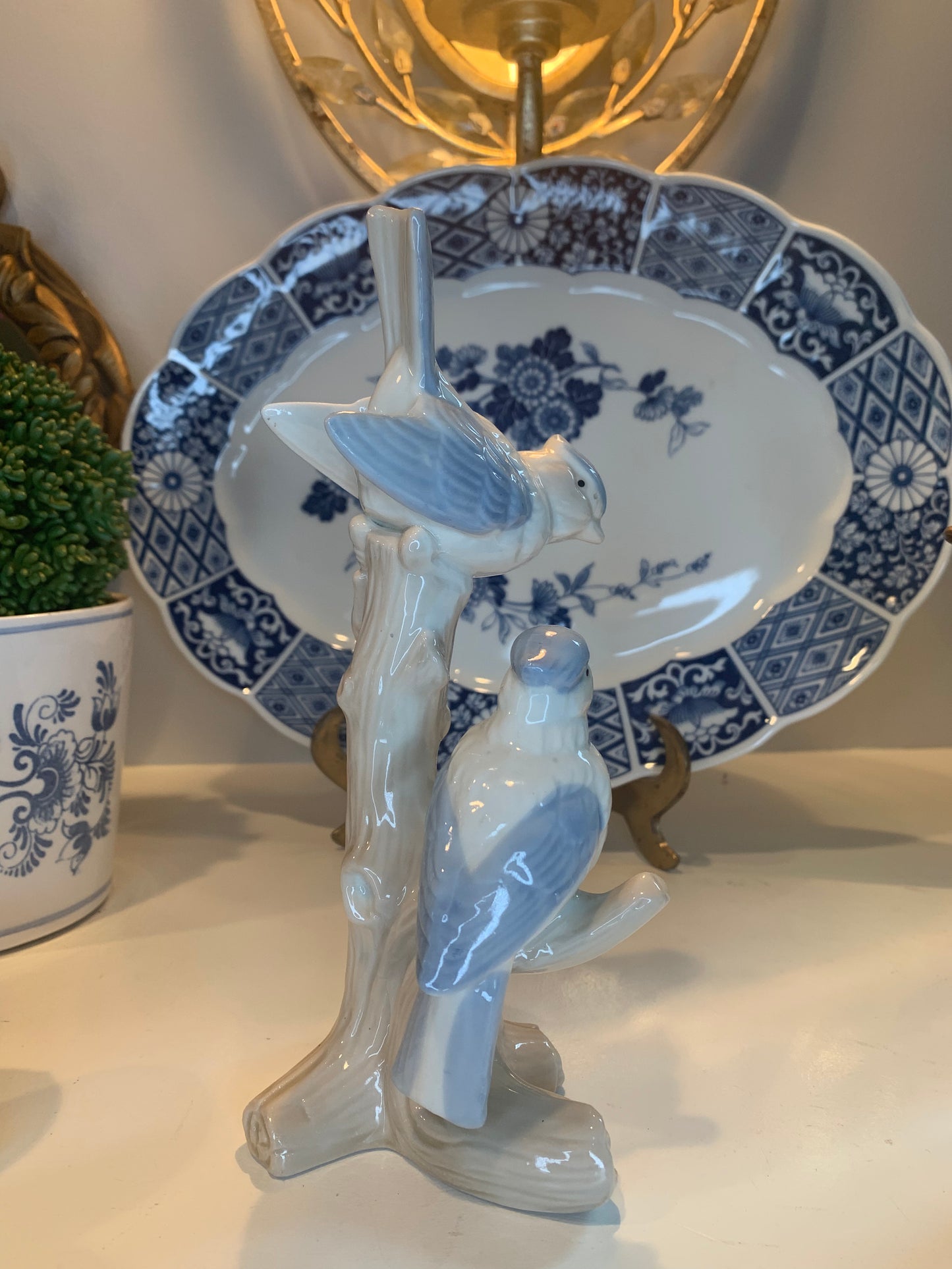 Vintage Blue and White Ceramic birds