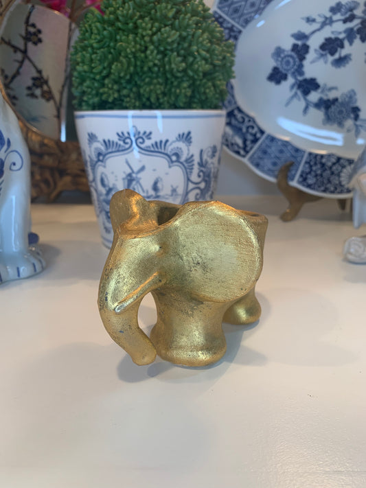 Sweet Mini Gold Elephant Vessel