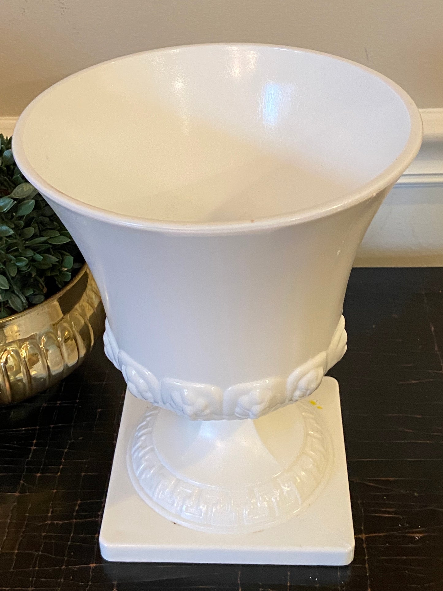 Vintage Milk Glass Footed bowl Centerpiece planter