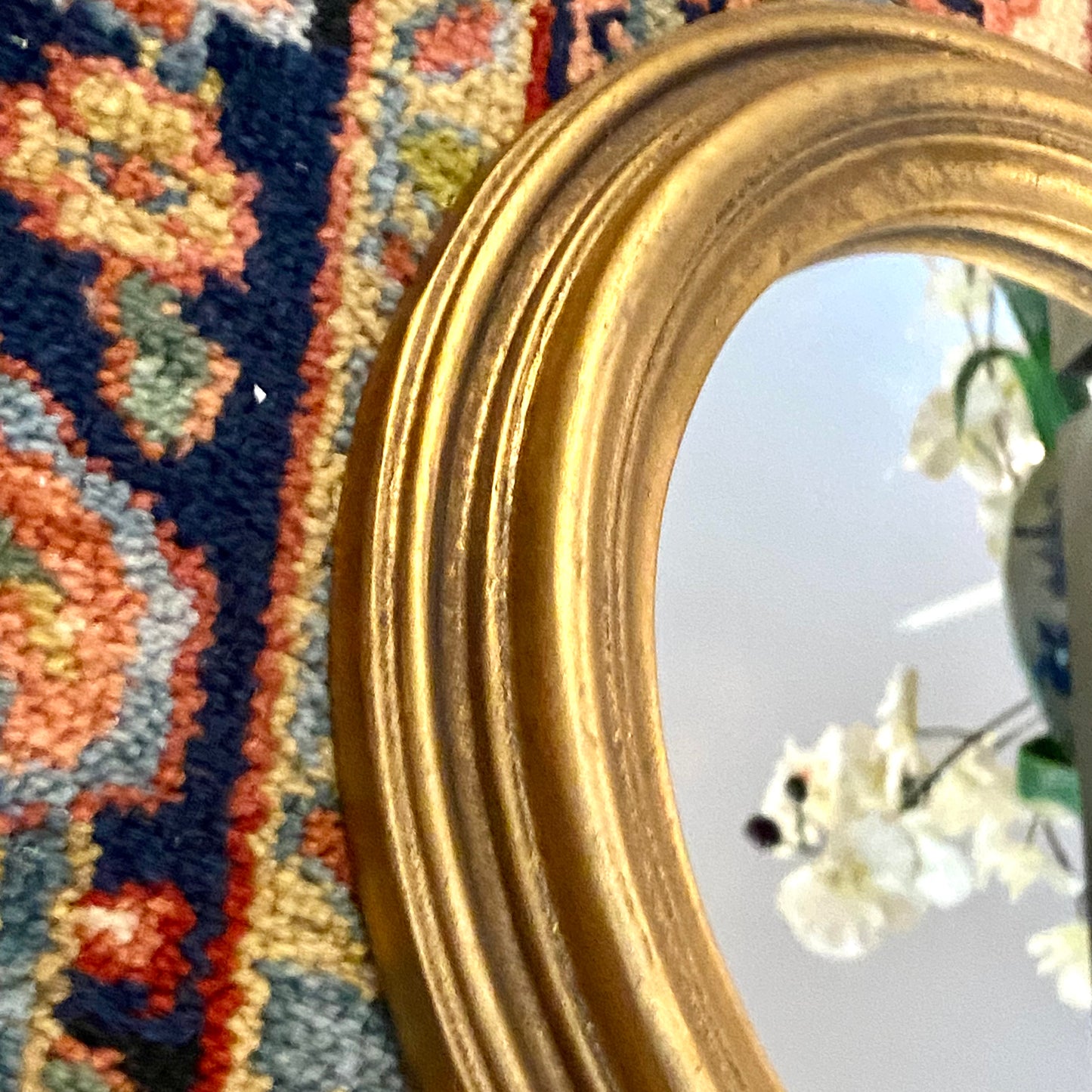 Vintage round gold gilt mirrors for wall or display
