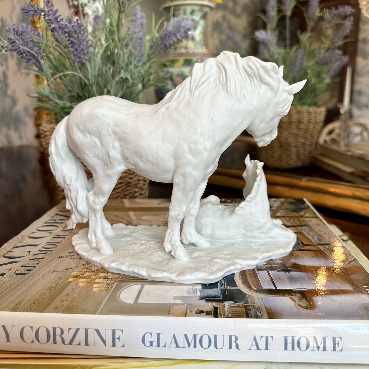 Beautiful Germany Kaiser Porcelain Bisque Limited Edition Horse & Foal Figurine