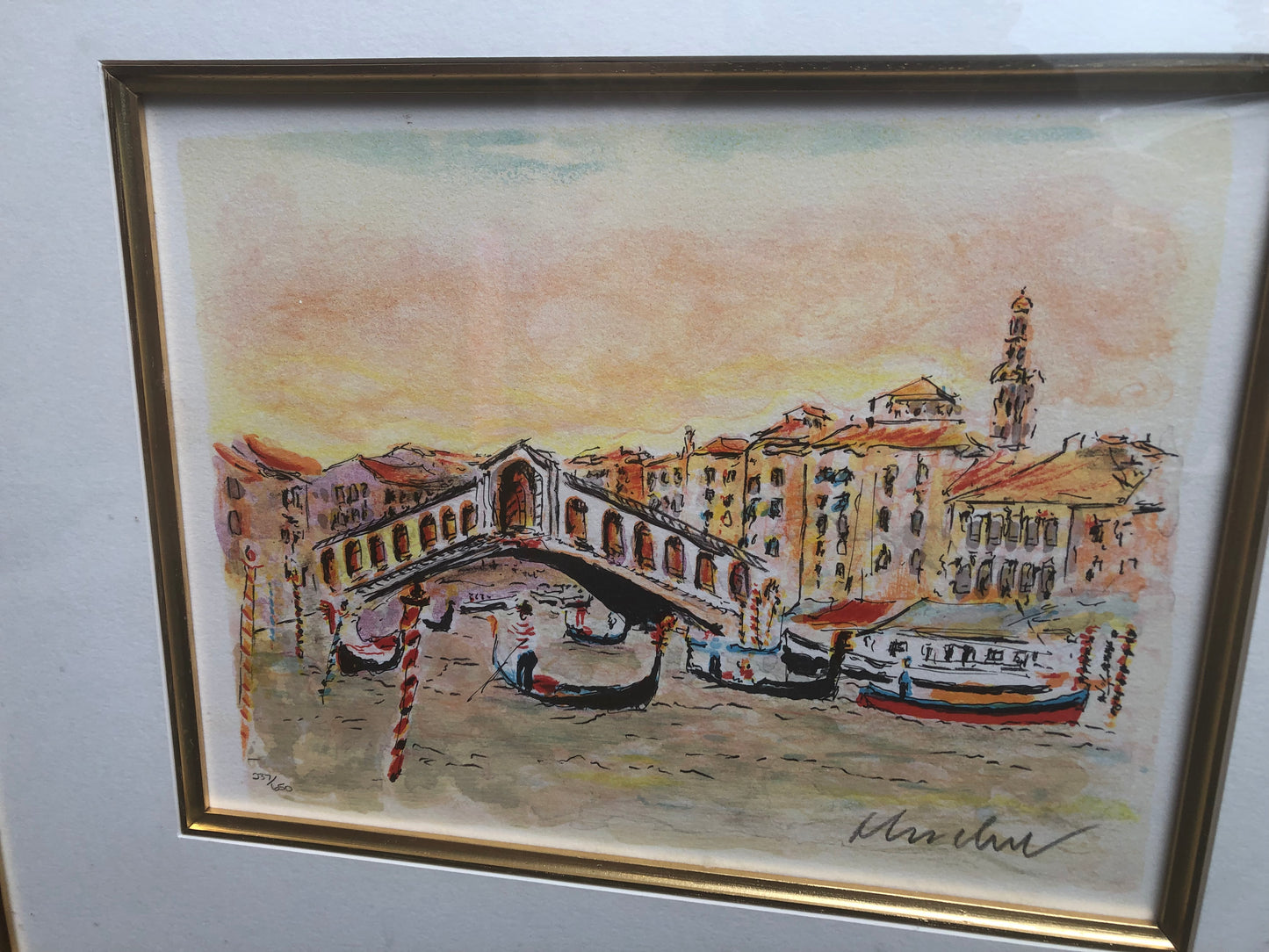 Stunning Venice Lithograph signed and Numbered Framed Art - Pristine!