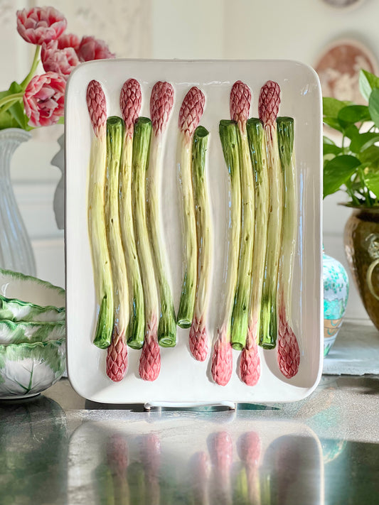 Beautiful Vintage Asparagus Platter by Olfaire, Portugal
