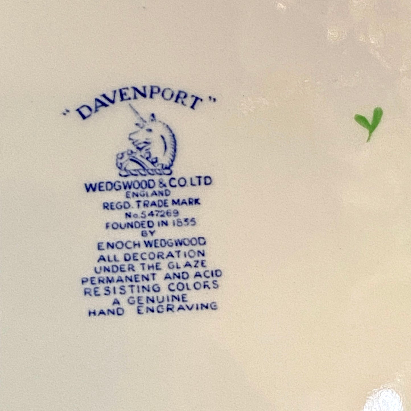 Vintage WEDGWOOD “Davenport ” porcelain large round platter plate