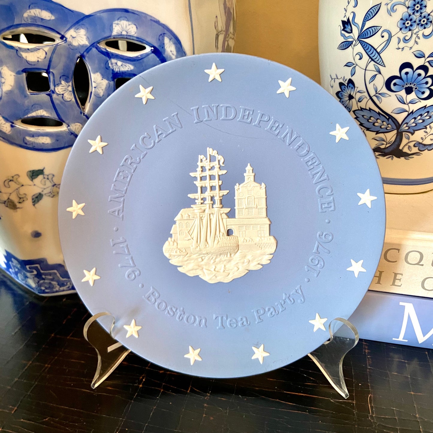 Vintage Wedgwood blue and white  jasperware Collectors plate