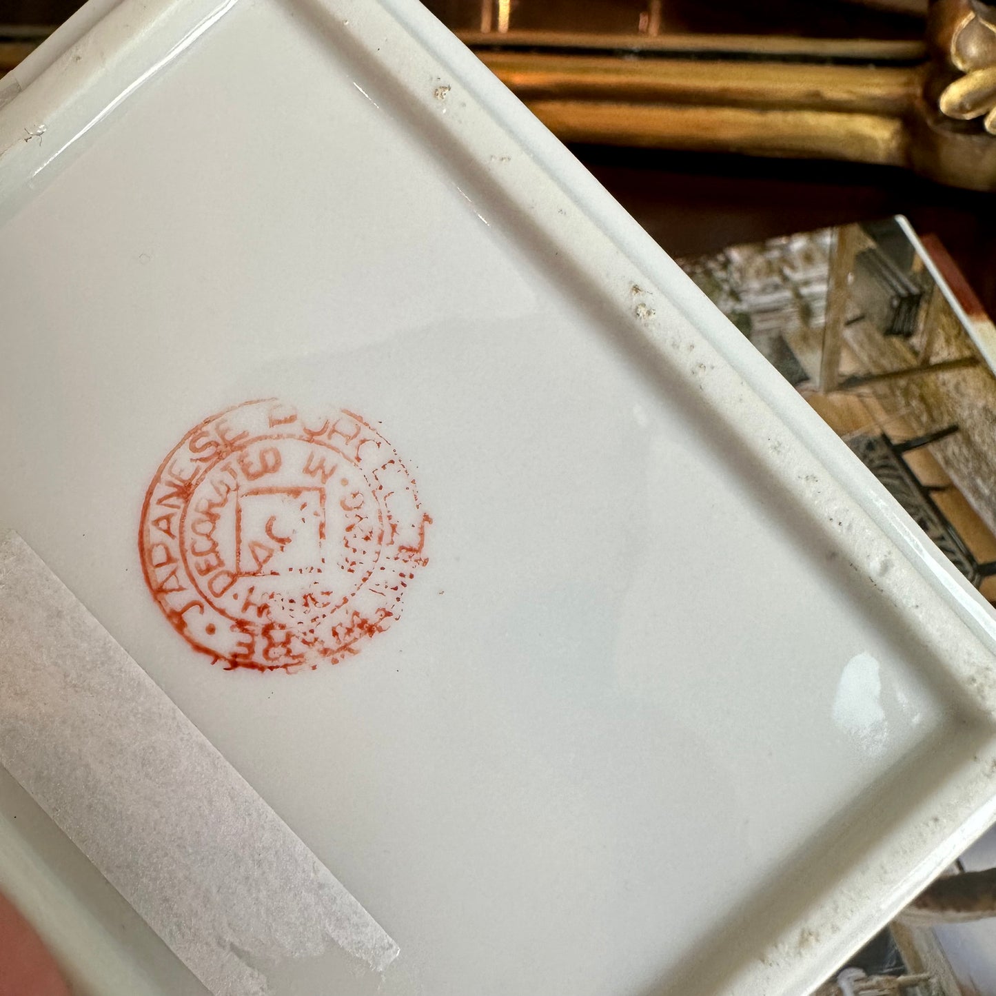 Pretty ACF Vintage Handpainted Chinese Trinket Box