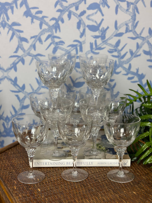 WCCR COLLECTION - Stunning Vintage Crystal Wine Goblets, 6.5" Tall - Pristine!