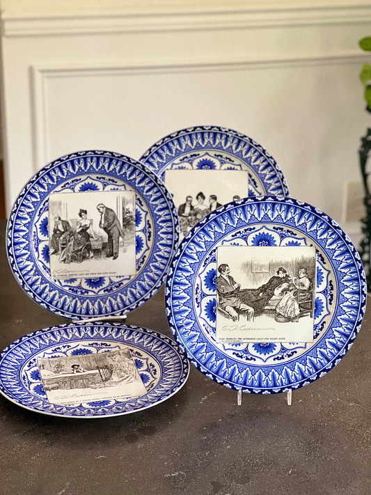 Set (4) Antique Royal Doulton “Gibson Girl” Plates