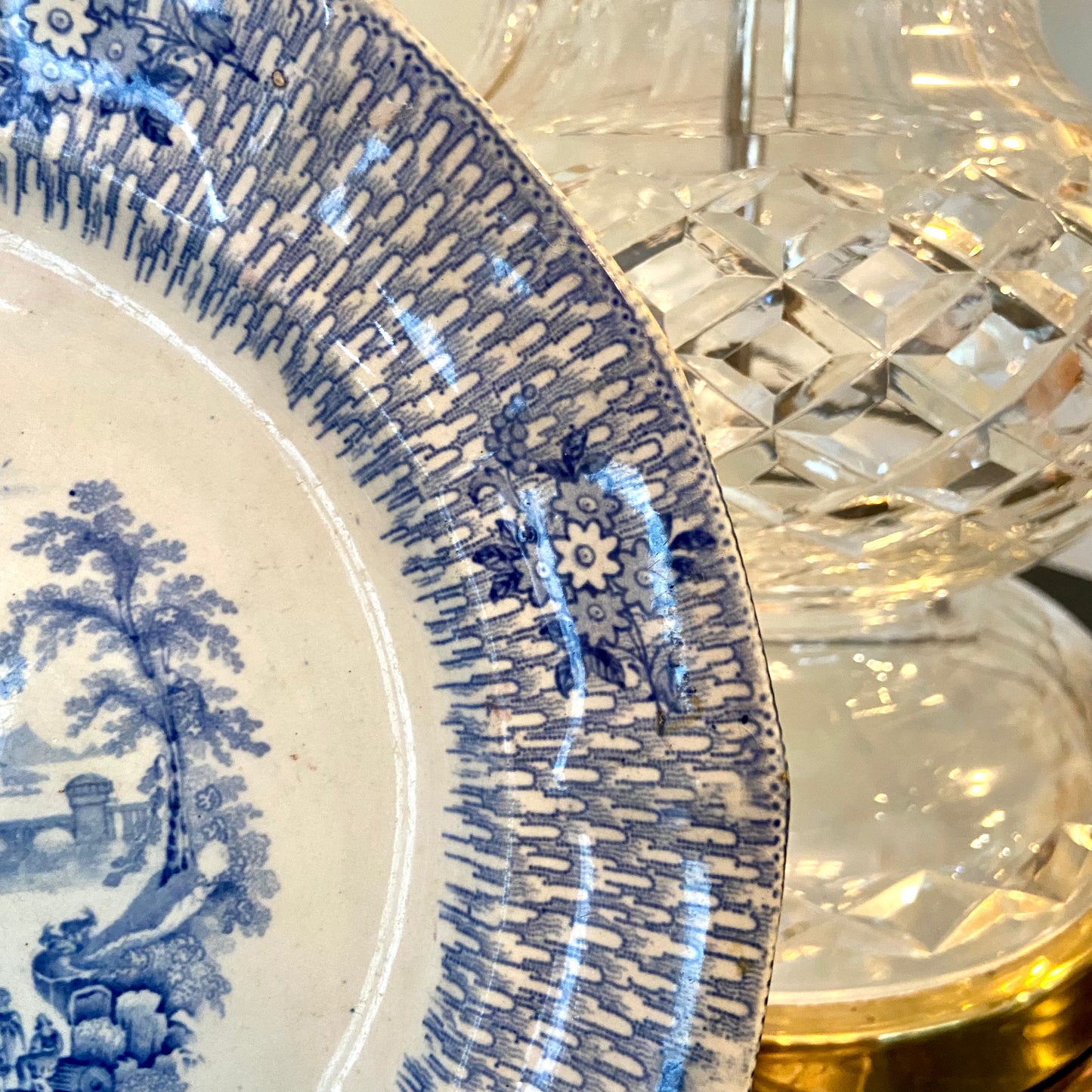 Rare English James Edwards Ironstone Transferware Porcelain Corinth Dinner Plate