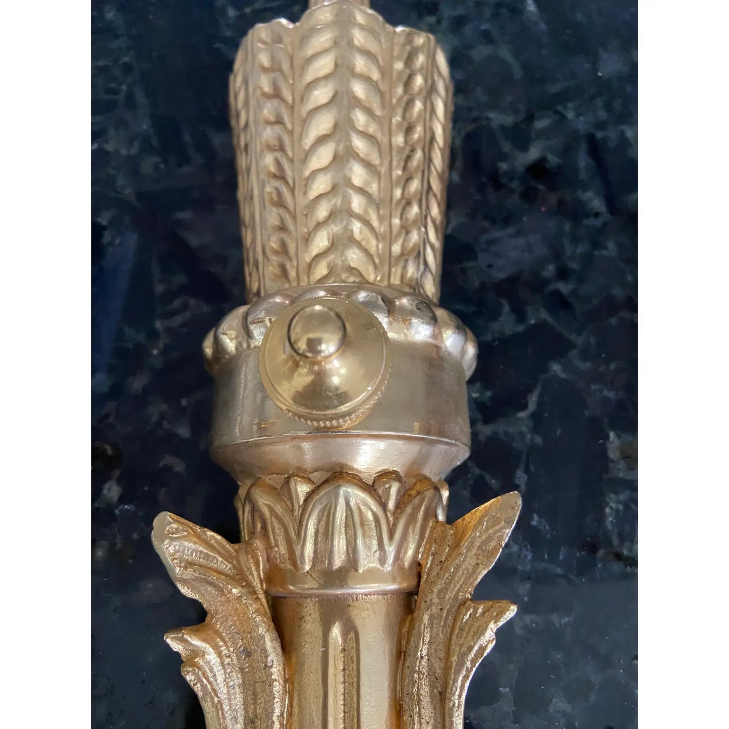 Vintage French Gilded Brass Ribbon Wall Sconce