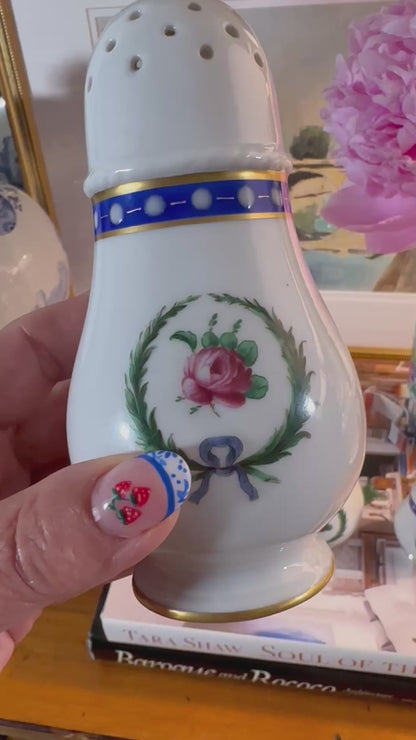 GORGEOUS Richard Ginori Princess Blue Porcelain Sugar Shaker Set, Made in Italy