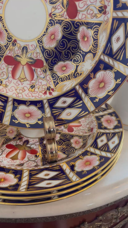 Regal English Royal Crown Derby for Tiffany & Co Imari Dinner Plates 10 1/2” - Set Of 4