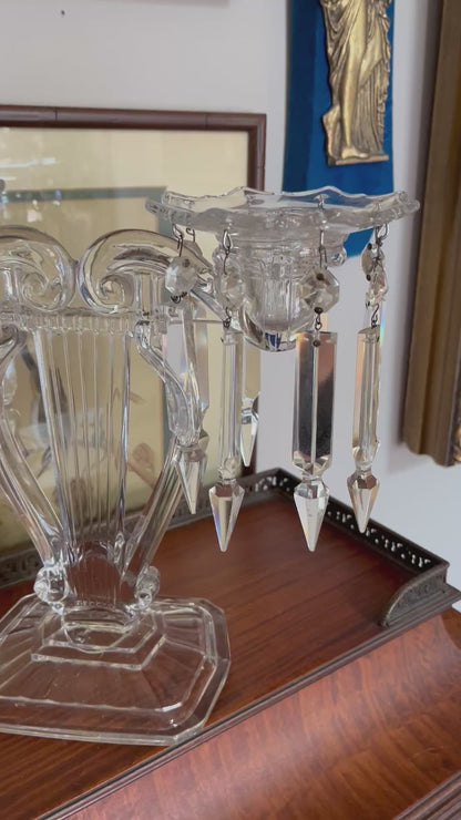 Extraordinary Cambridge Musical Lyre Shaped 2 Arm Candelabrum