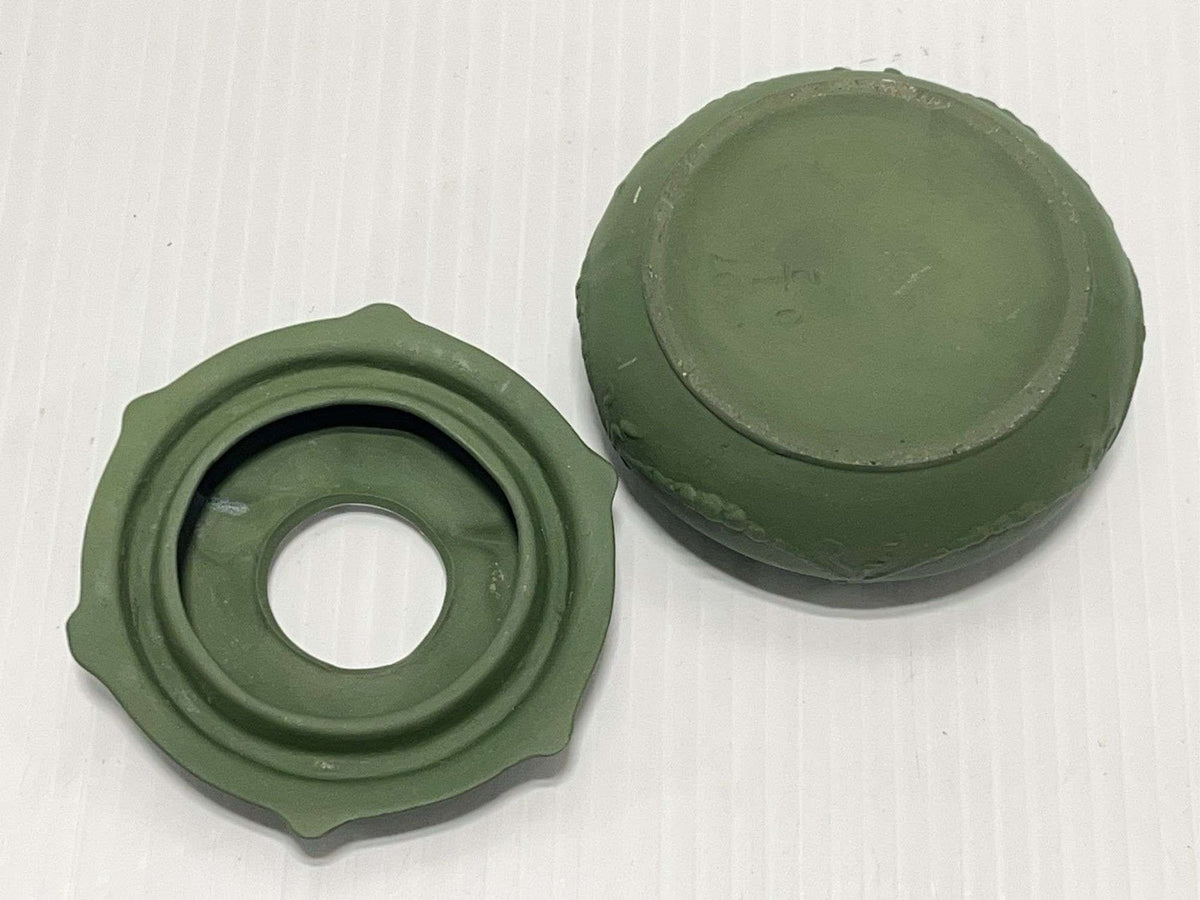 Vintage Green Jasperware Hair Catcher, Unique!