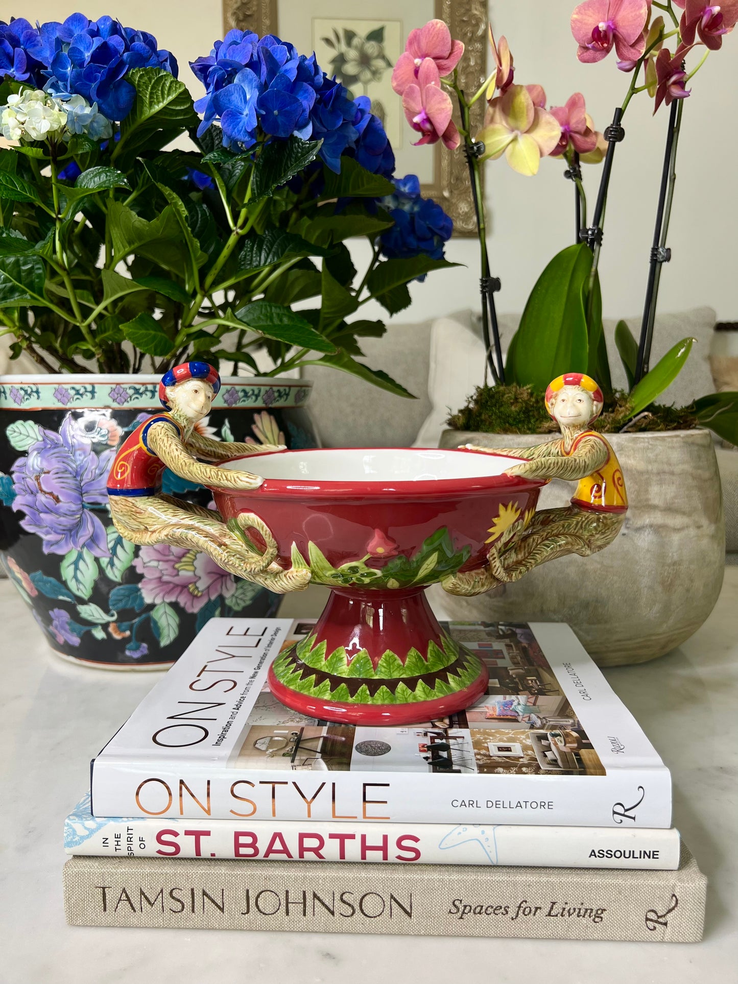 Rare Vintage Abigails Italian Ceramic Monkey Bowl - Pristine!