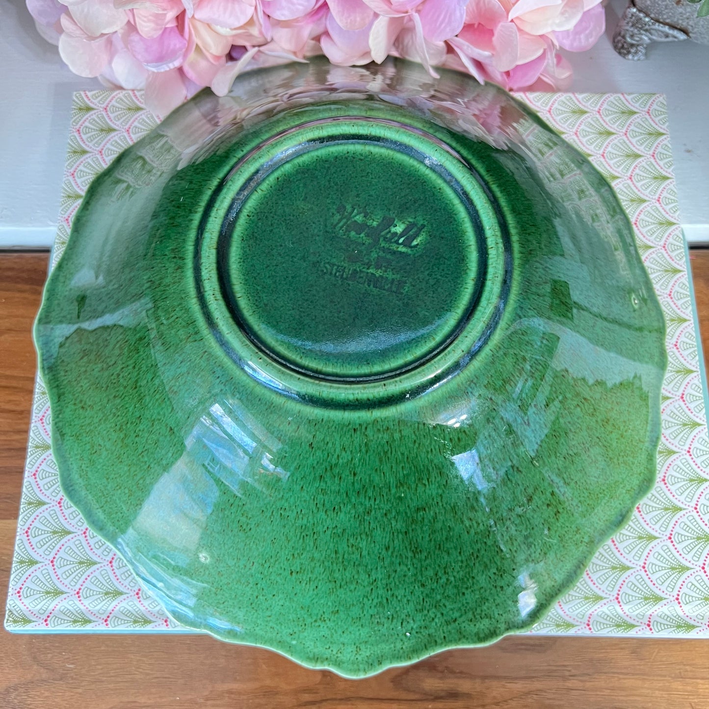 WOODFIELD Mfg By STEUBENVILLE LARGE LEAF Serving BOWL Green 11” Genuine Dish