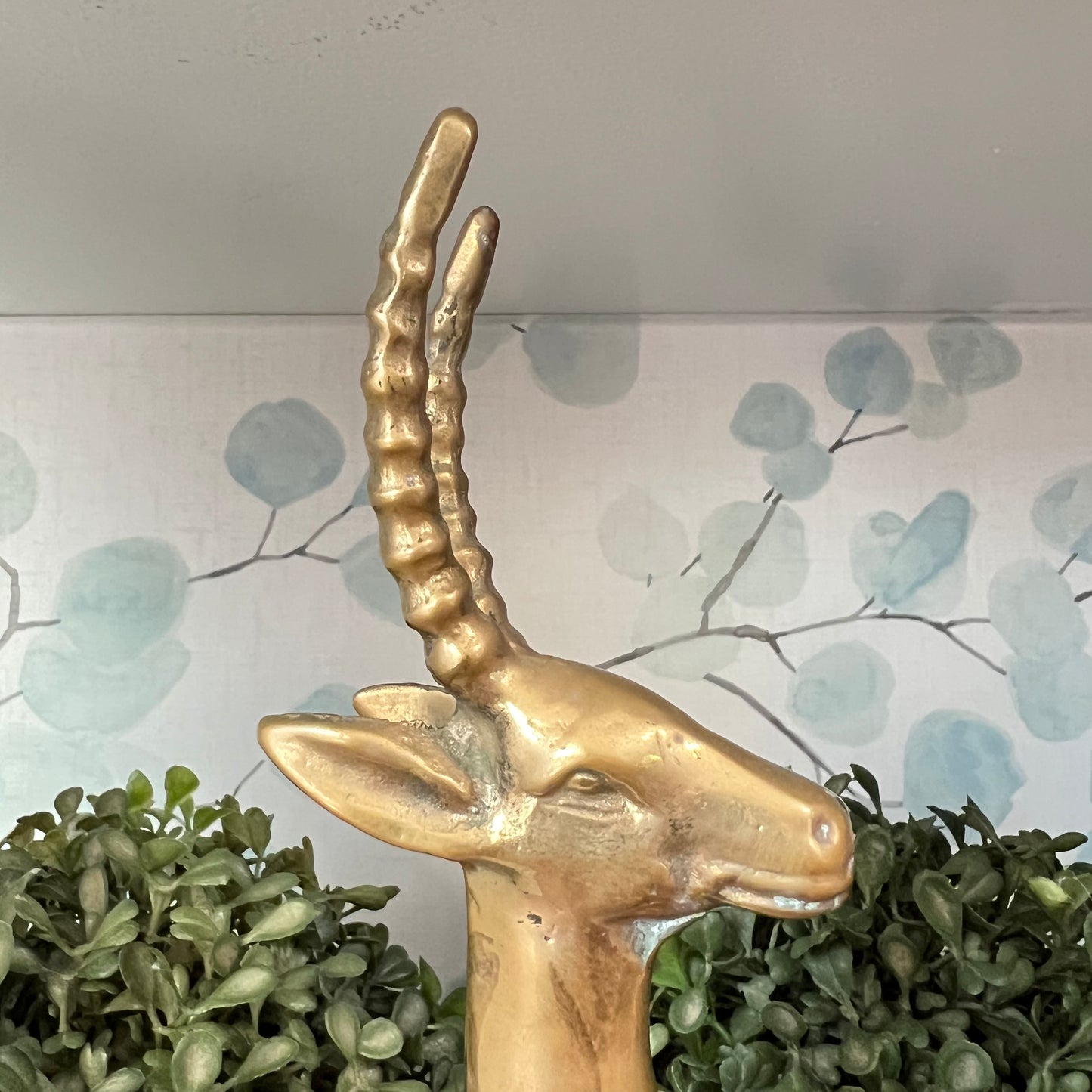 Mid-Century Solid Brass Antelope Gazelle Figurine