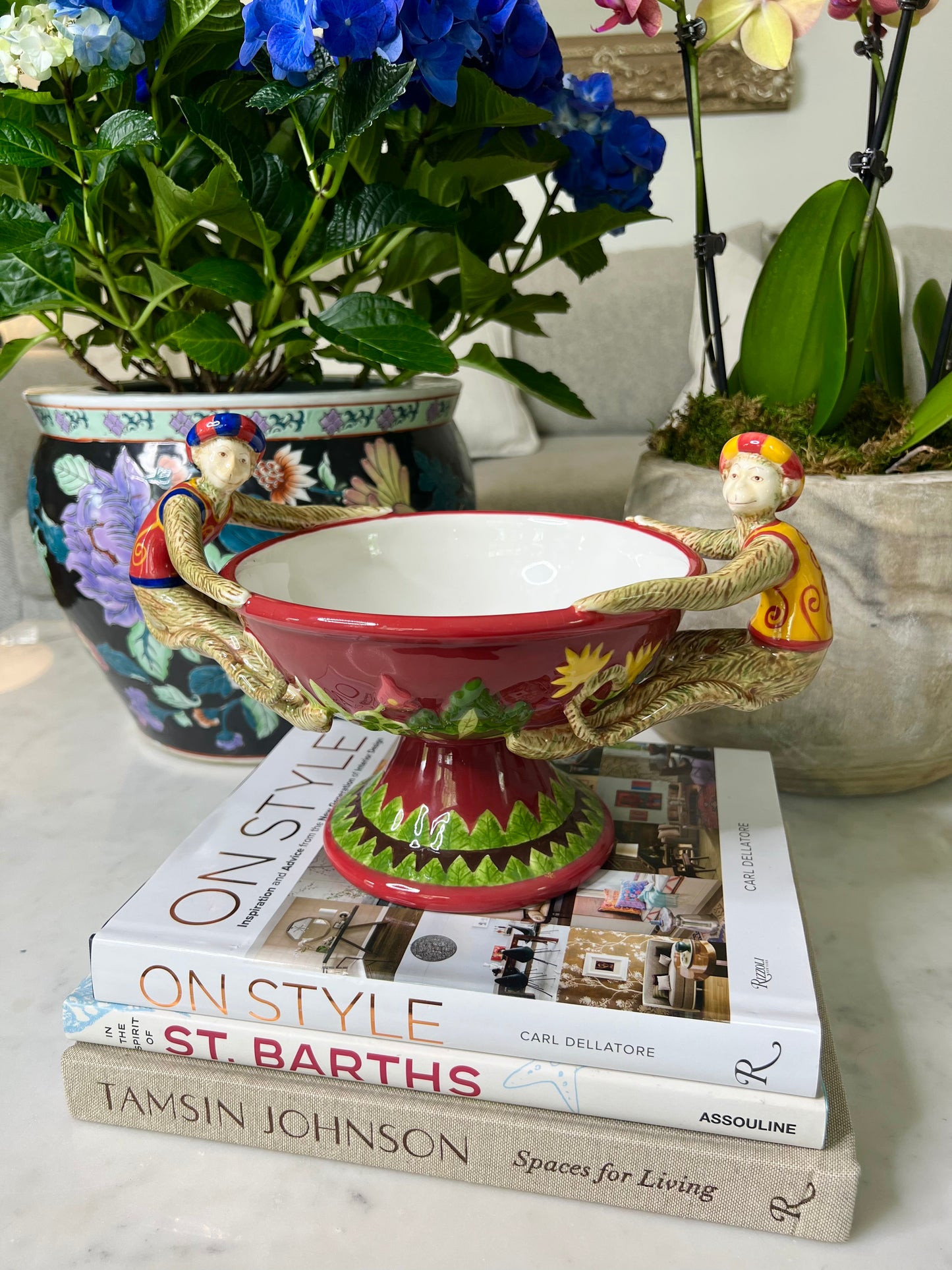 Rare Vintage Abigails Italian Ceramic Monkey Bowl - Pristine!