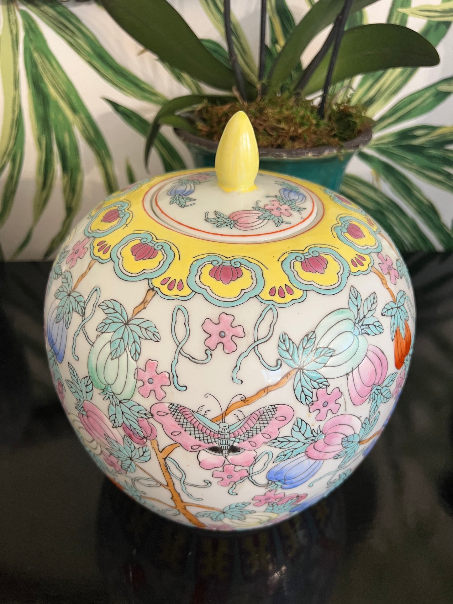 Vintage Butterfly Melon Jar, 10” tall - Pristine!