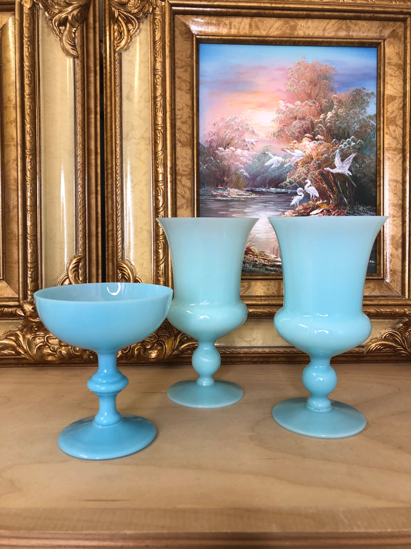Stunning French Opaline Portieux Vallerysthall glasses