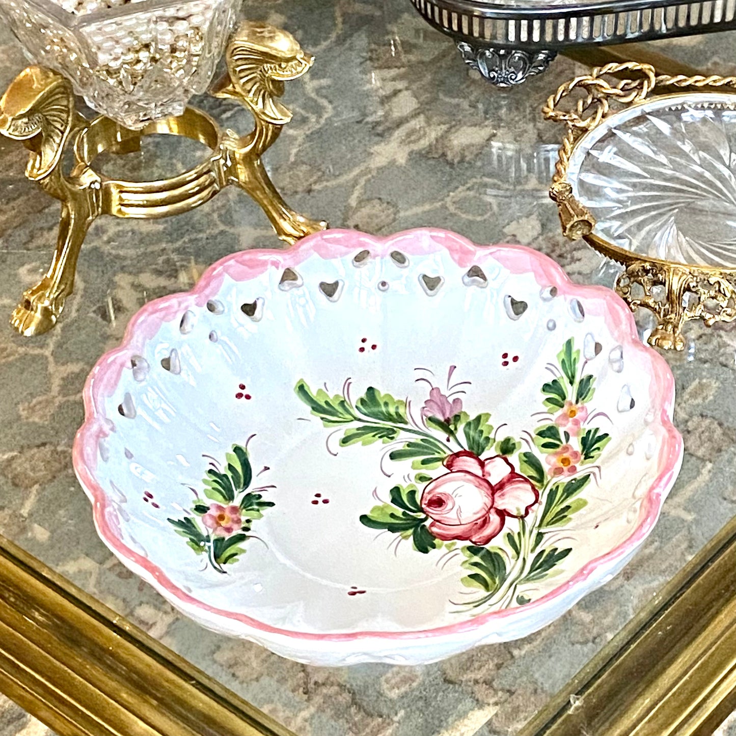 Gorgeous hand painted Italian large bowl.