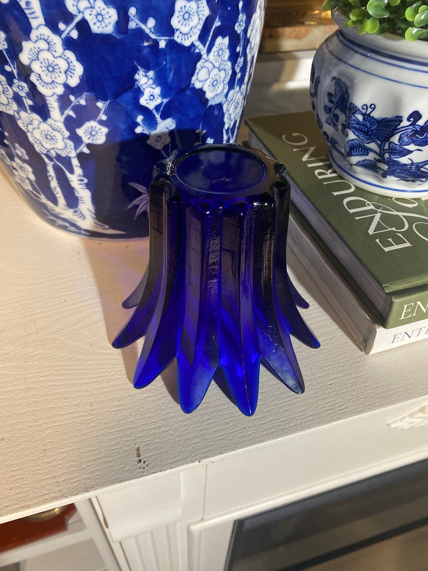 Handmade Cobalt Blue Glass Votive Candle Holder Vase by Studio Nova - Made in Portugal"