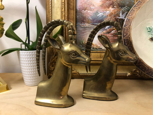Perfect Brass Antelope Bookends Pair (2)