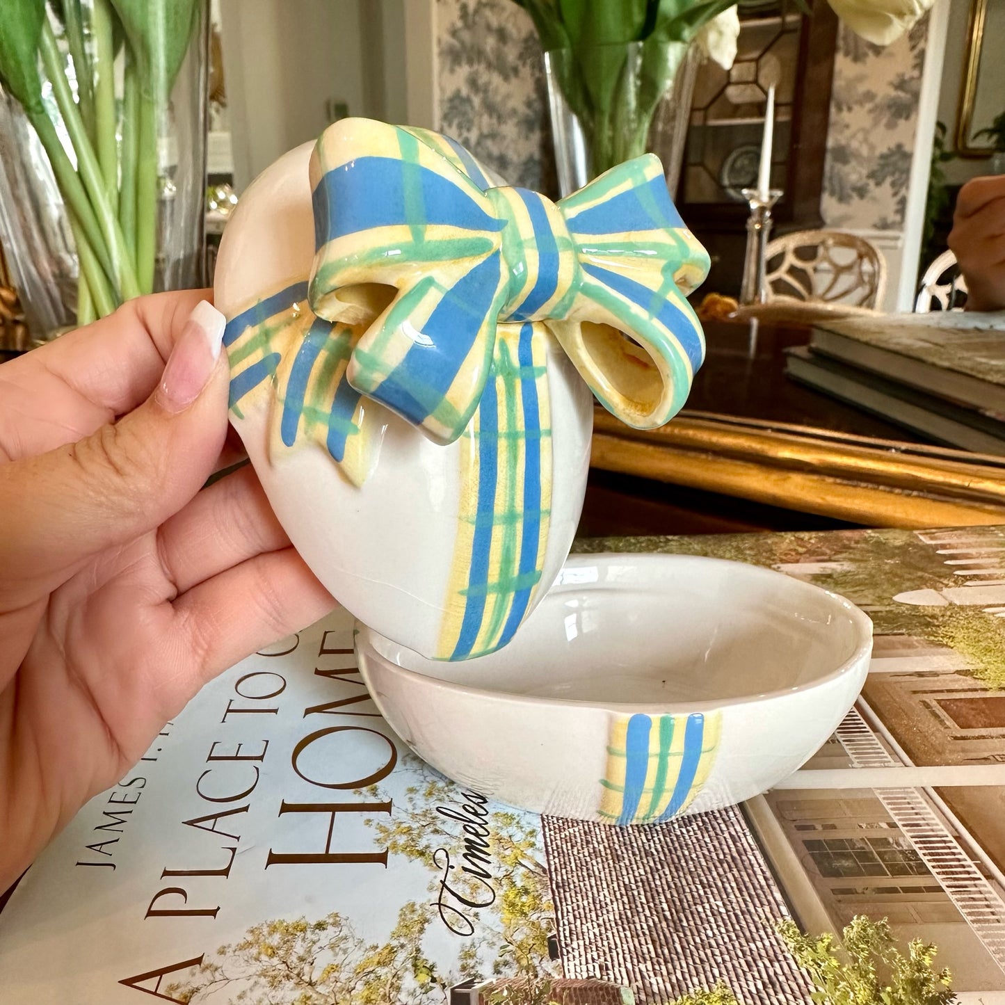 Darling Easter Egg Box Hand Painted Spring