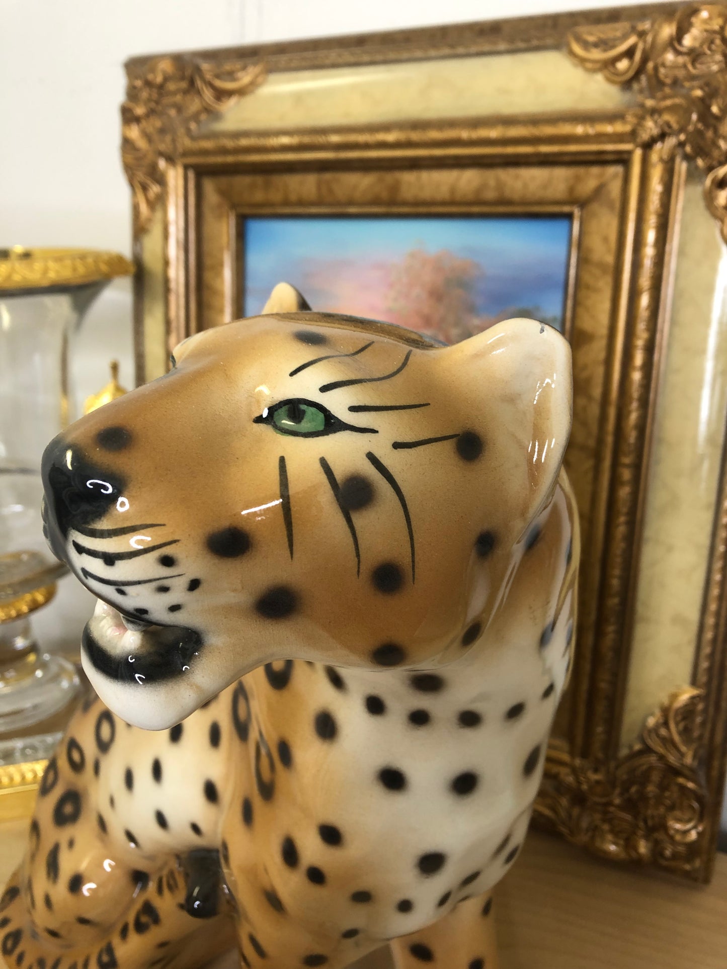 Stunning Large Jaguar Figurine, 13 1/2” x 12”