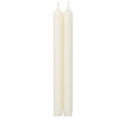 Caspari Straight Taper 10" Candles in White - 2 Candles Per Package