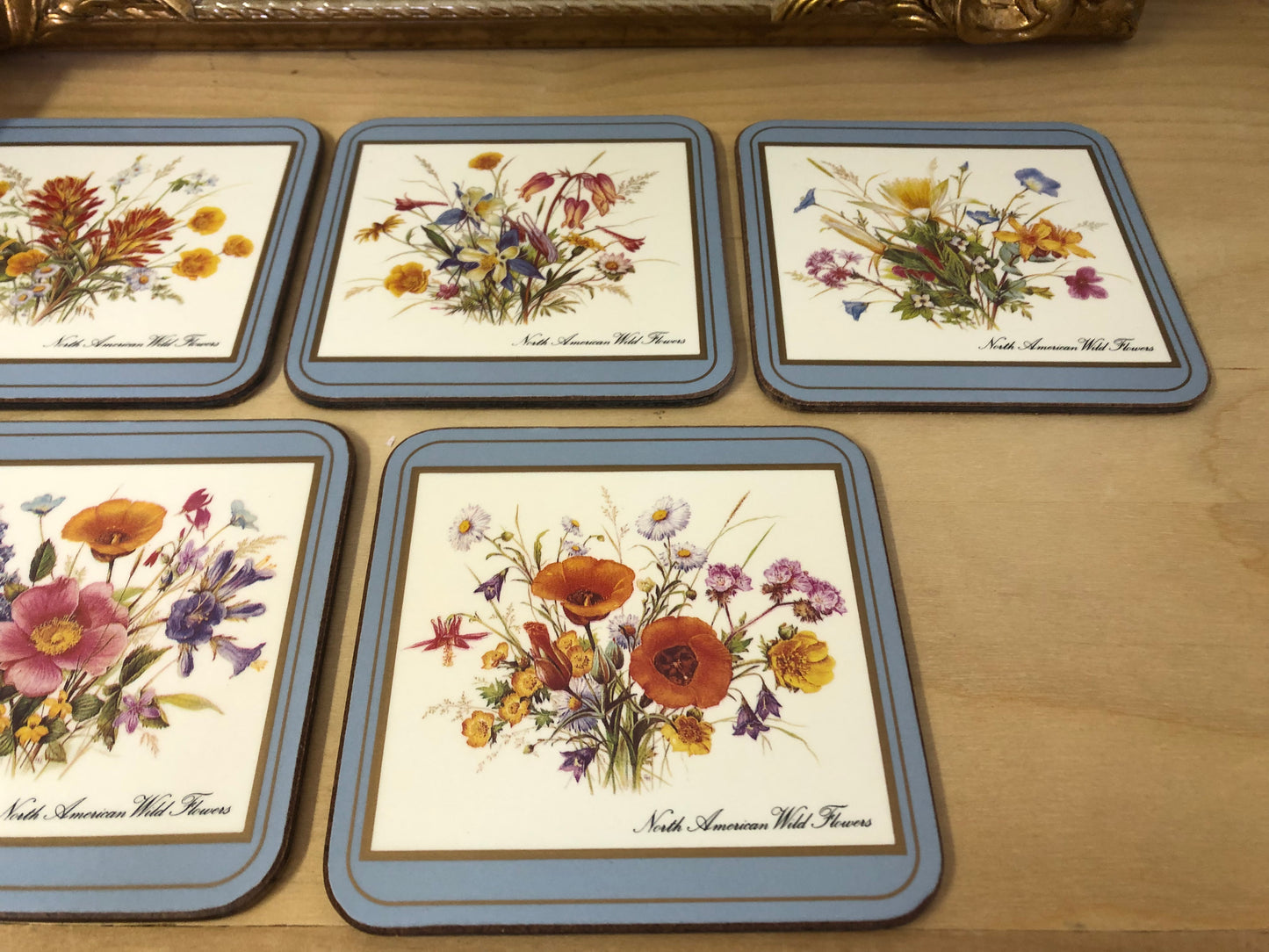 Vintage Pimpernel wildflowers coasters (set of 6) - Excellent condition!