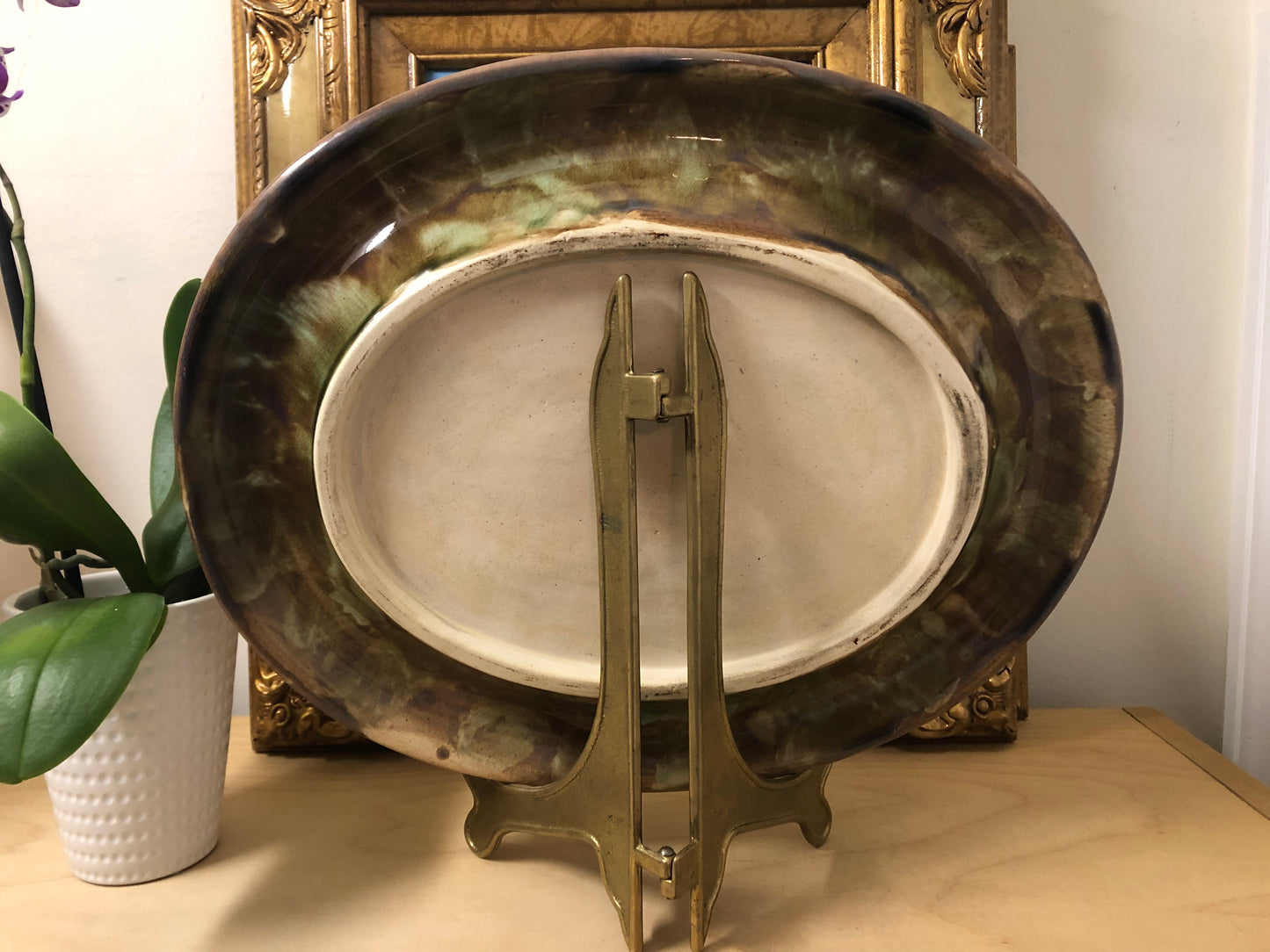 Stunning Antique late 1800s Majolica Oval Platter