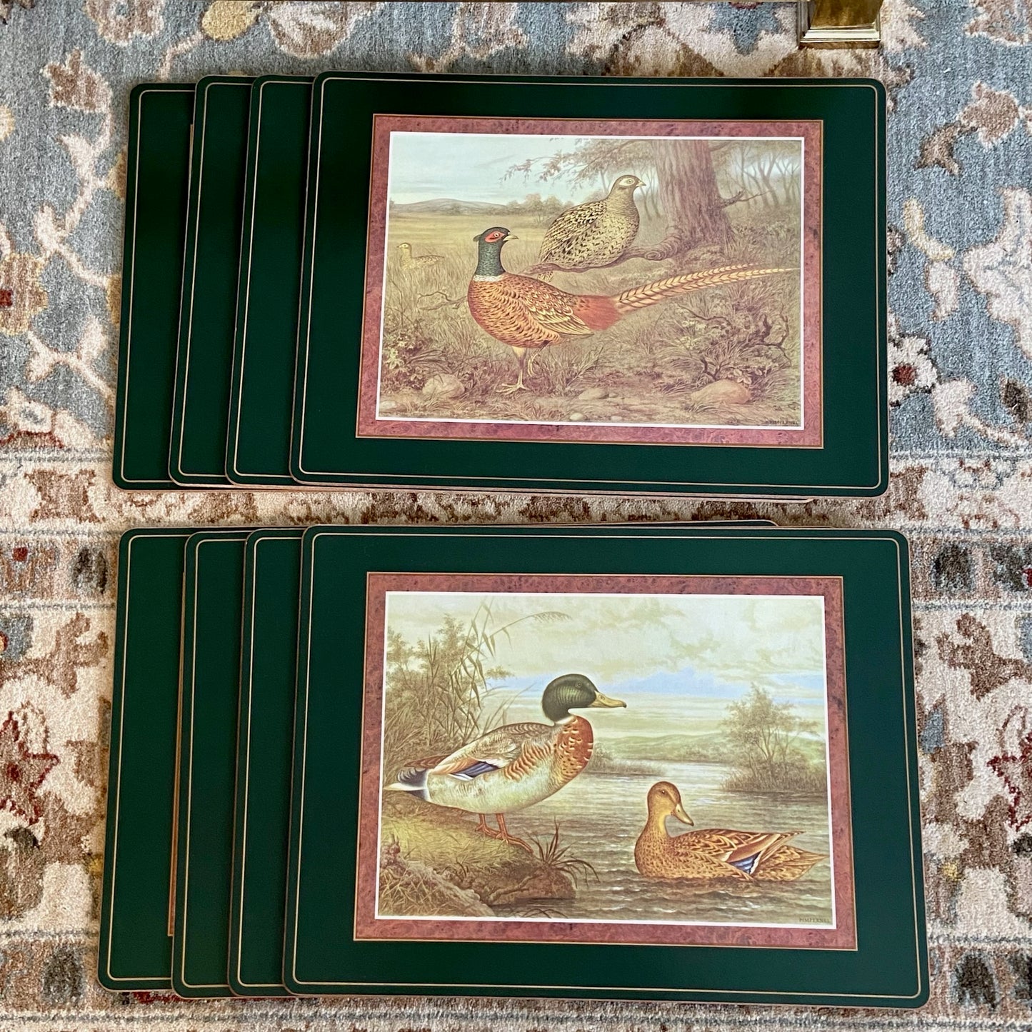 Set of 4 Audubon duck fowl  cork placemats by Pimpernel of England