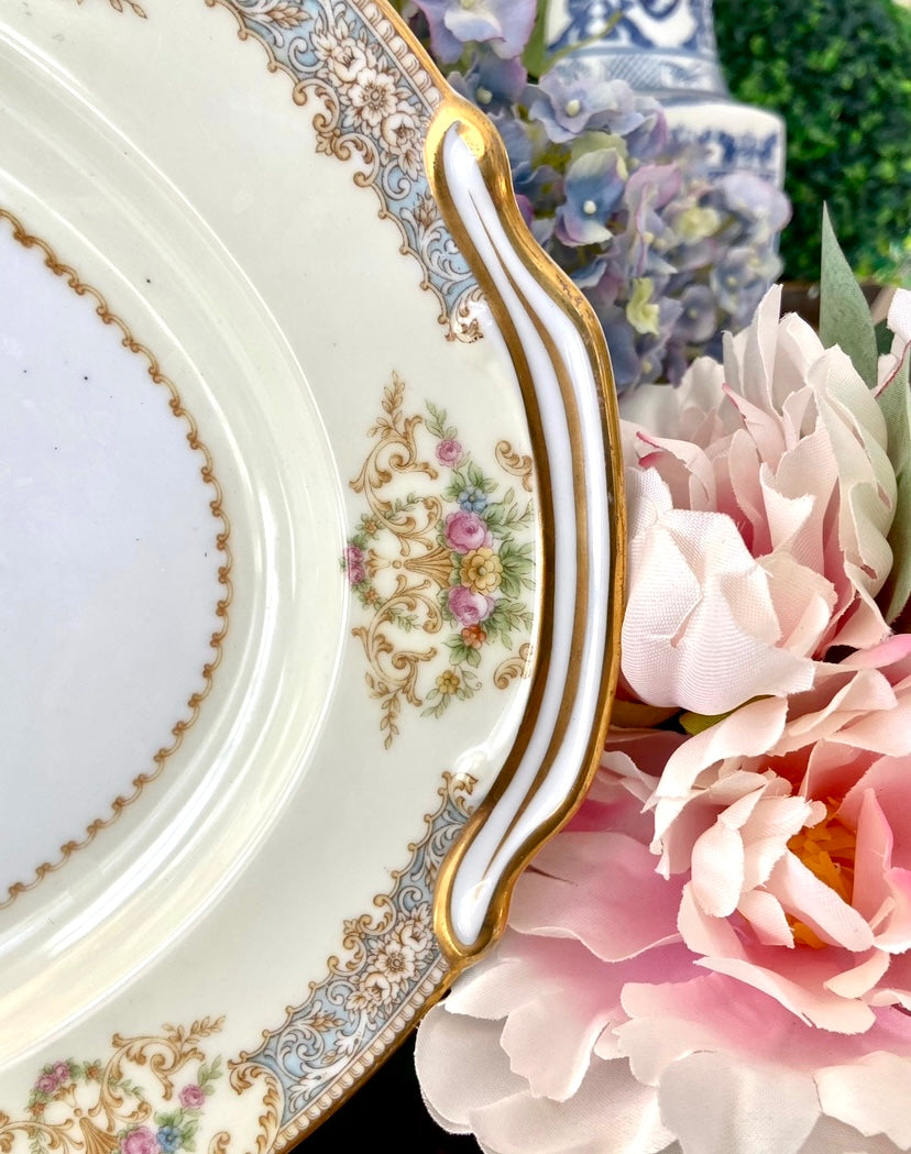 Stunning NORITAKE Porcelain China oval platter with handles.