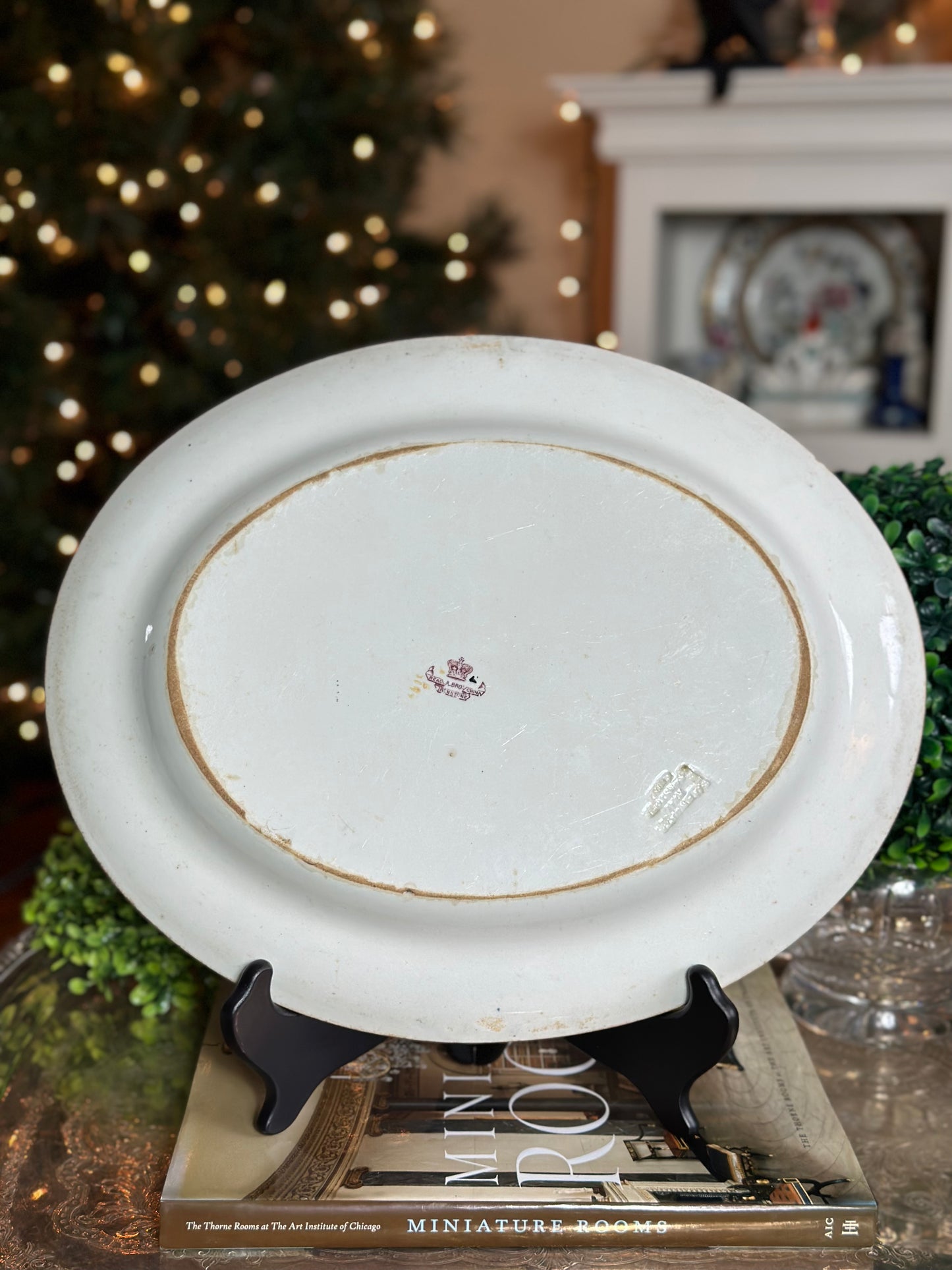 Antique Mason's Ironstone Imari Style Oval Platter, 15x12”