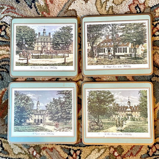 Set of 4 English Landscape cork mini placemats