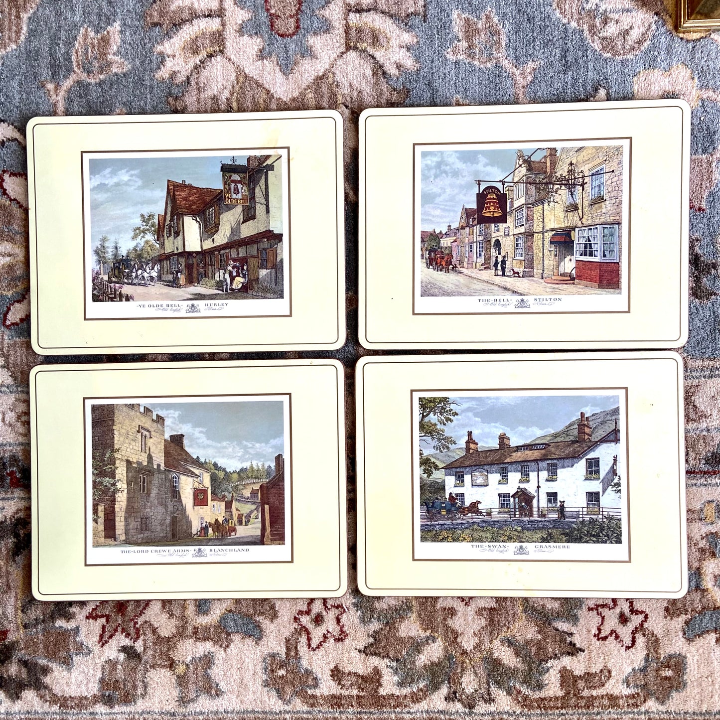 Set of 4 English Landscape cork placemats by Pimpernel of England.
