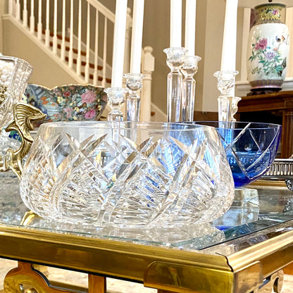 Absolutely Brilliant vintage Crystal centerpiece bowl .