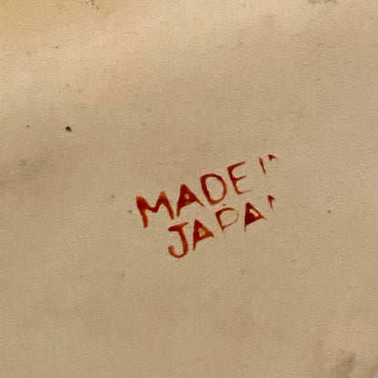 Vintage chinoiserie porcelain 4 section serving dish with handle.