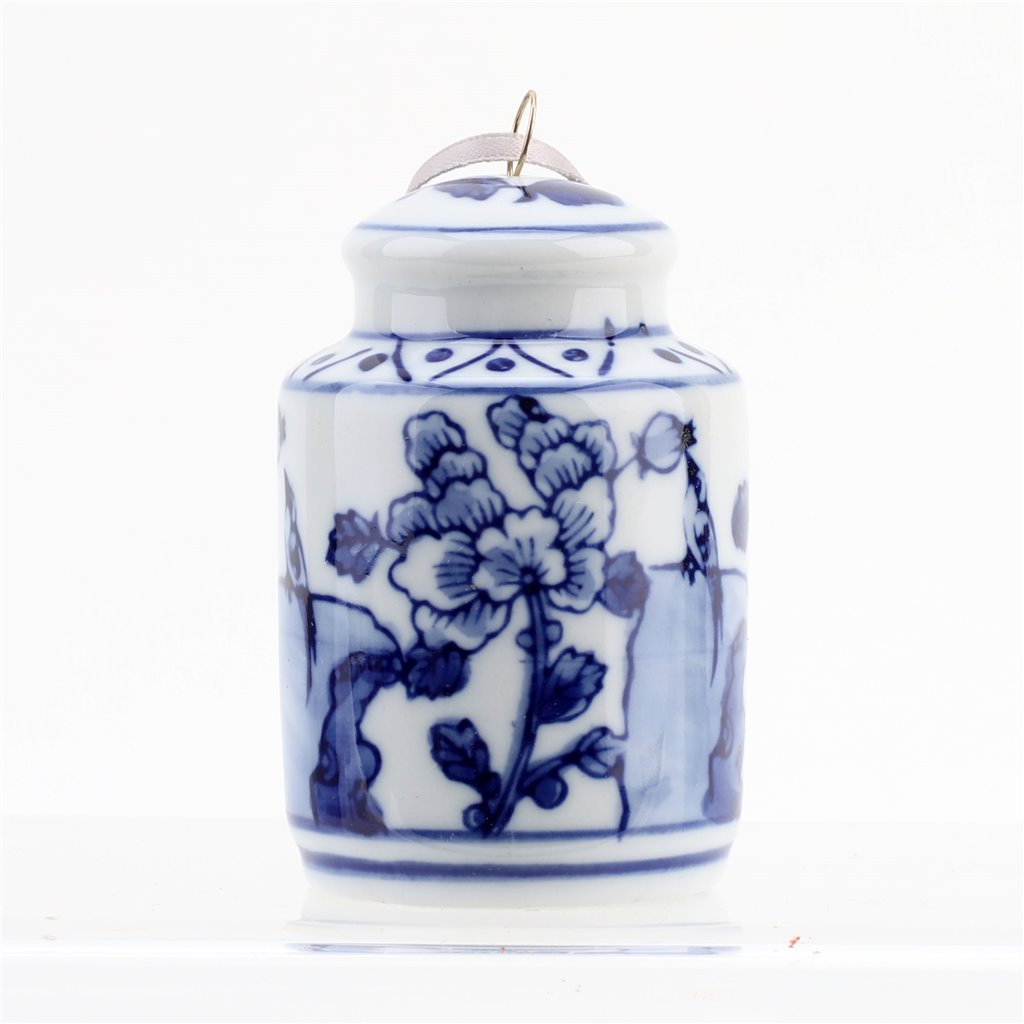 Pre-Sale Blue & White Chinoiserie Glass Ornament Set (6)