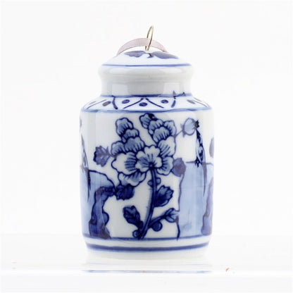 Pre-Sale Blue & White Chinoiserie Glass Ornament Set (6)