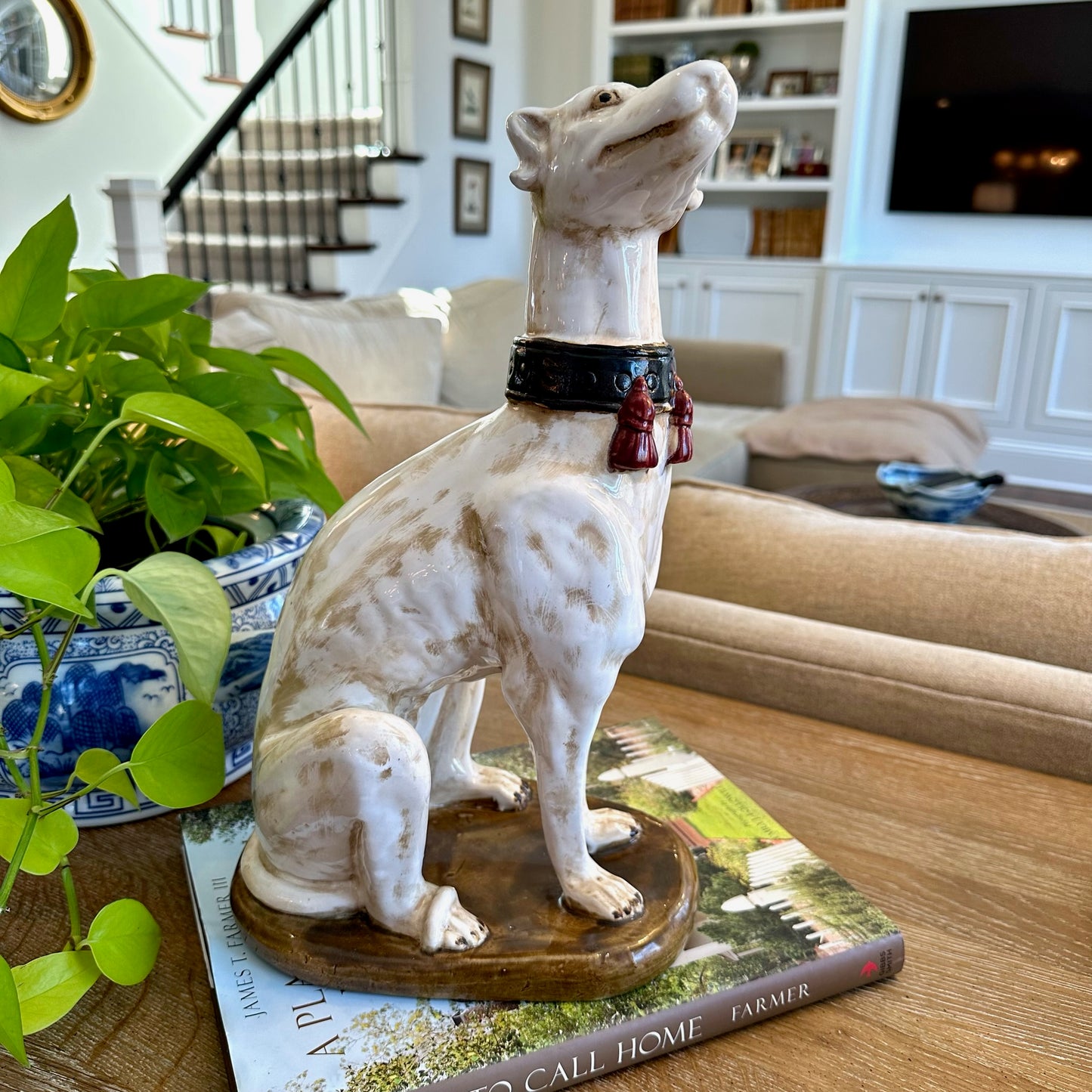 Handsome Large Table top Greyhound Dog Figure Statue