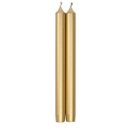 Caspari Straight Taper 10" Candles in Gold - 2 Candles Per Package