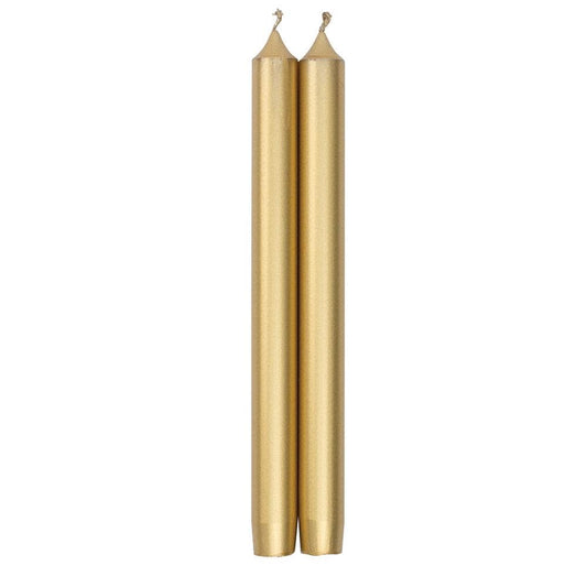 Caspari Straight Taper 10" Candles in Gold - 2 Candles Per Package