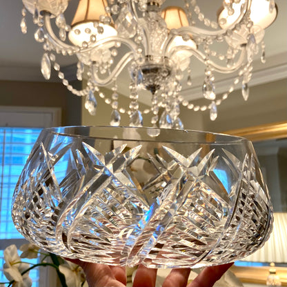 Absolutely Brilliant vintage Crystal centerpiece bowl .