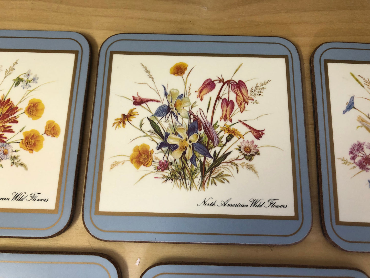 Vintage Pimpernel wildflowers coasters (set of 6) - Excellent condition!