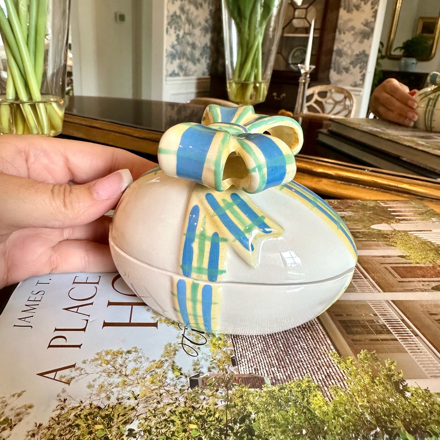 Darling Easter Egg Box Hand Painted Spring