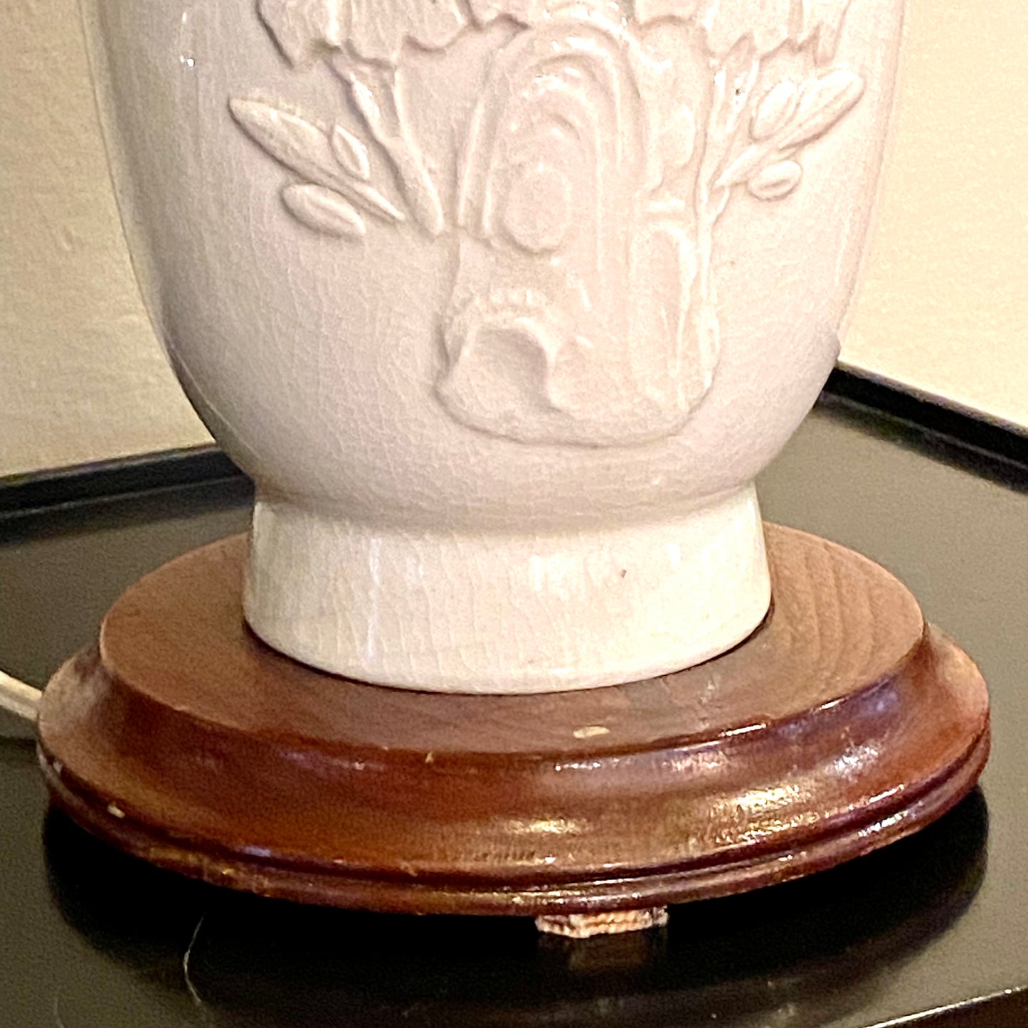 Lovely antique porcelain botanical lamp.