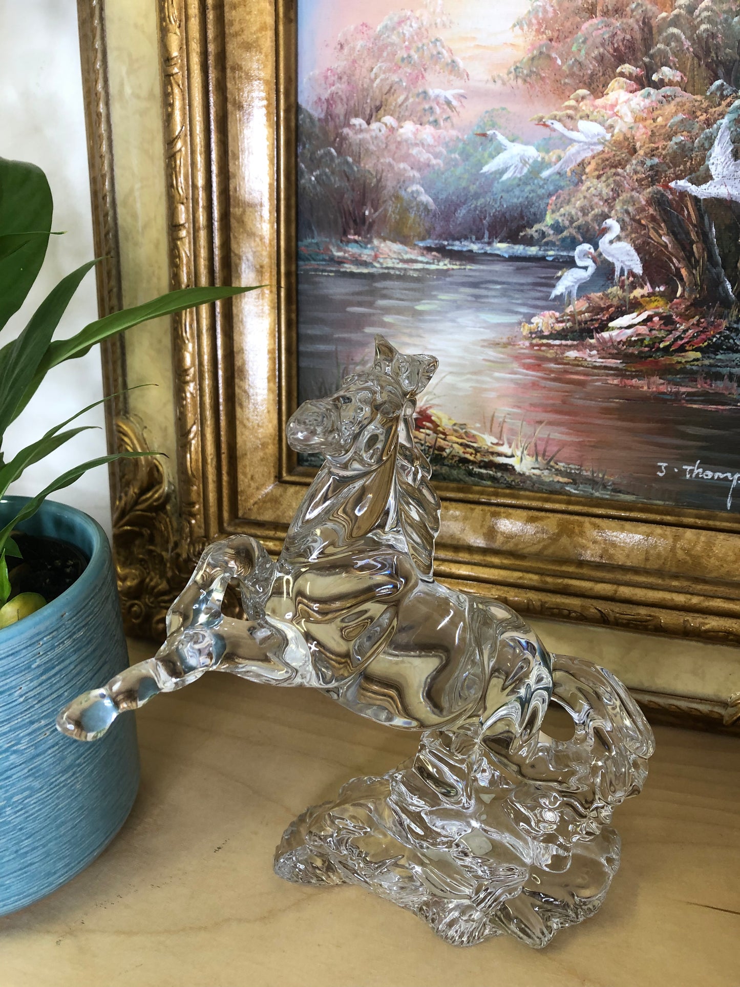 Gorgeous vintage crystal 7” tall horse - Pristine!