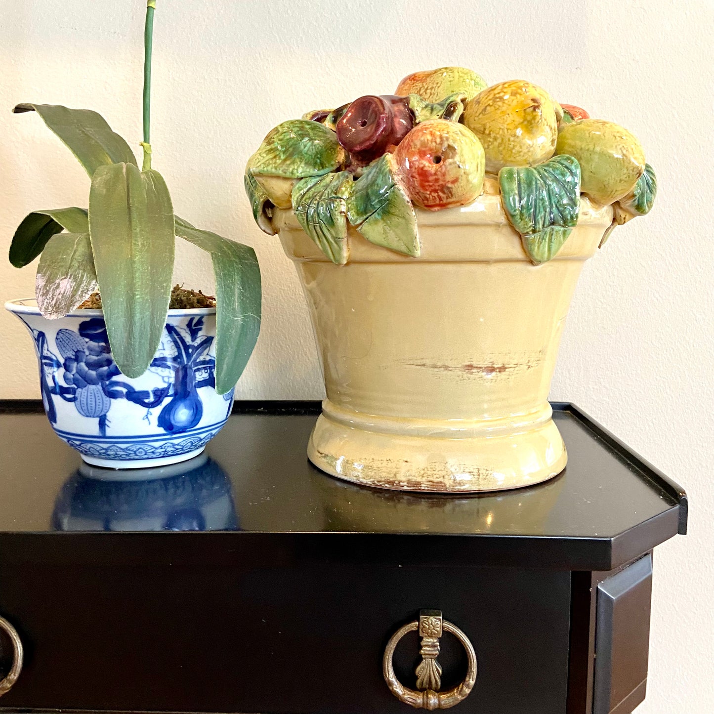 Vintage topiary ceramic fruit centerpiece
